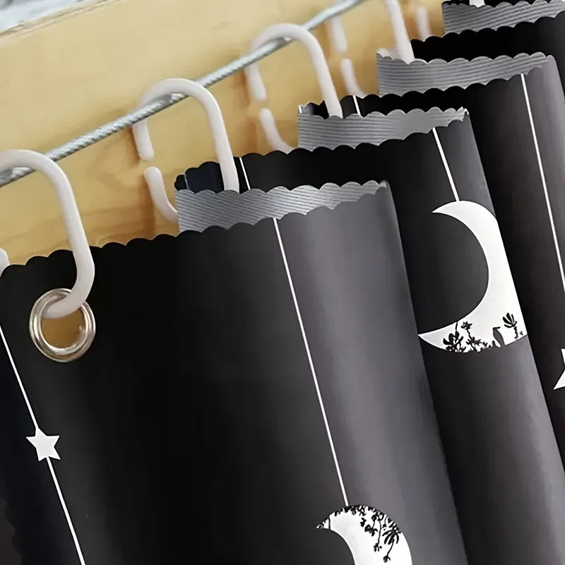 Blackout dustproof bed curtain for bunks and single beds hanging on a rack
