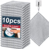 A stack of 10 pieces of double-layer metal scouring dish cloths with a hanging loop.