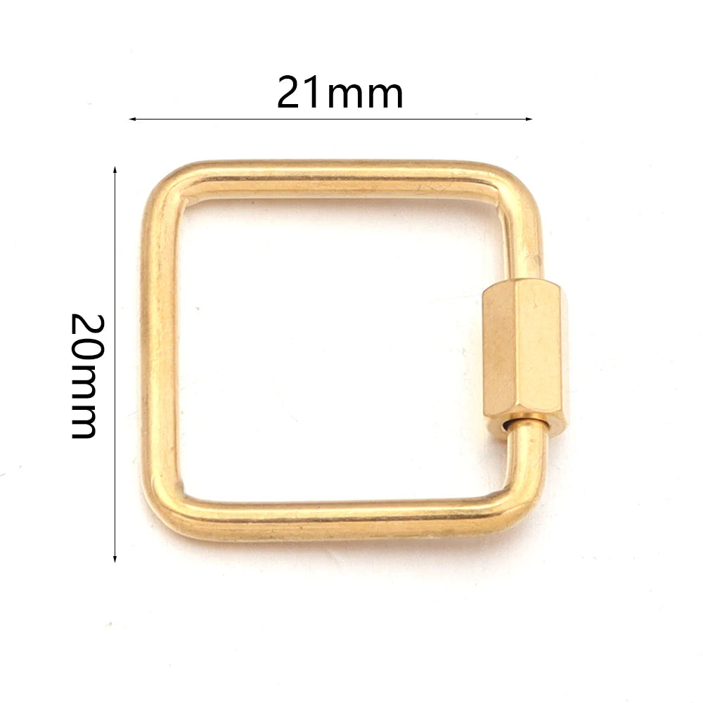 Gold stainless steel heart-shaped screw lock carabiner clasp for jewelry making