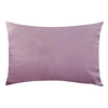 A square, mauve velvet throw pillow cover with a smooth texture.