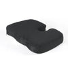 Black ergonomic U-shaped massage seat cushion.