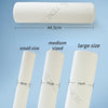 White memory foam neck roll pillows shown in small, medium, and large sizes.