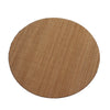 Round bamboo tea mat with vertical woven texture in a natural brown color
