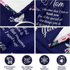 Navy soft printed throw blanket featuring floral designs and care instructions.