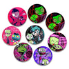 A set of ten enamel pins featuring characters from Invader ZIM anime
