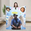 A blanket featuring a collage of characters from the TV show aimed at fans.