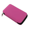 A vibrant pink 9-in-1 rechargeable LED crochet hook set with a zippered cover.