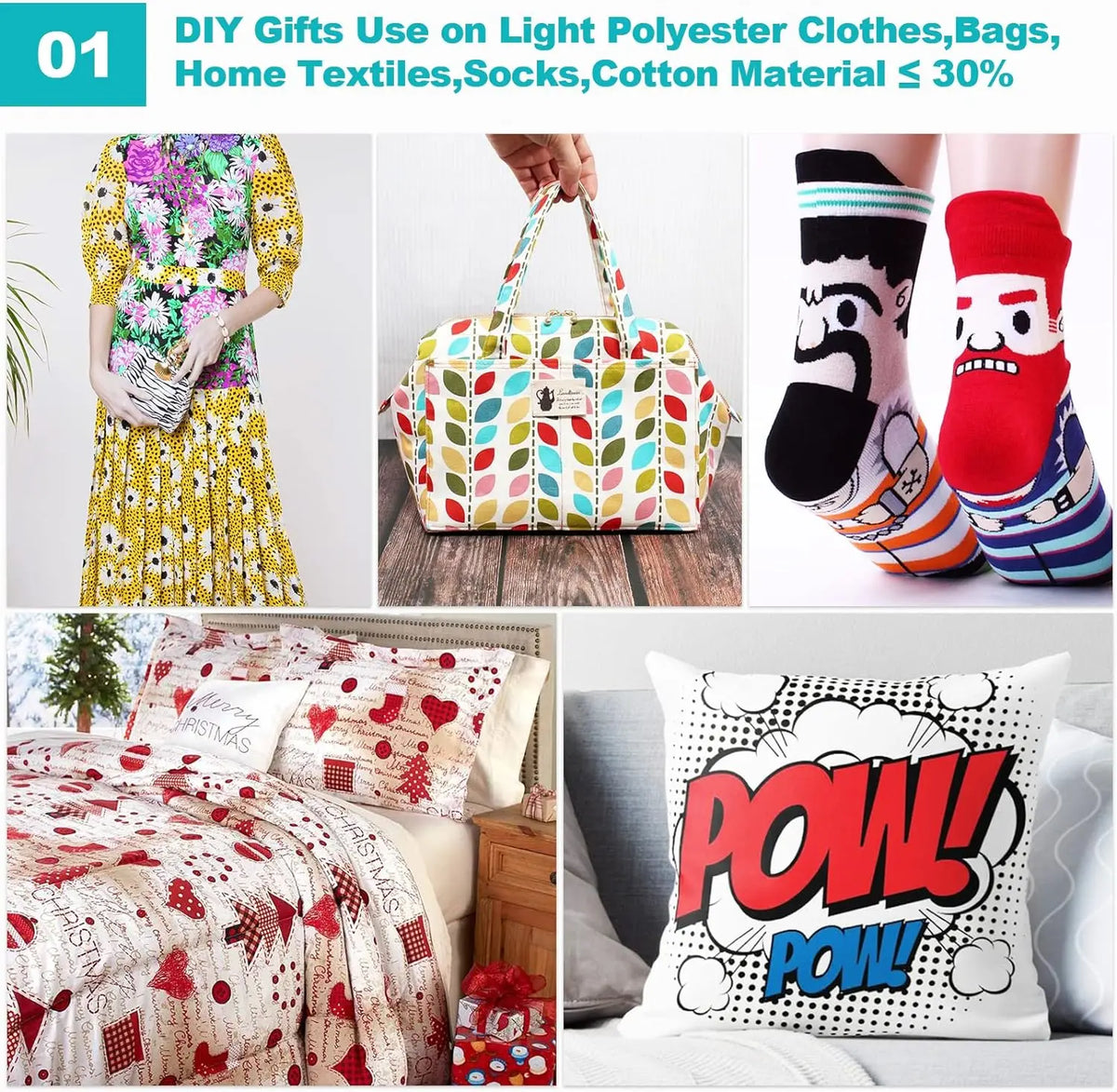DIY gifts made from light polyester textiles like clothing, bags, and socks