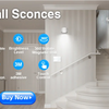 LED wall sconces illuminating a staircase with modern lighting features