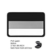 Black and silver PVC patch with a hook and loop on the back