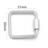 Silver stainless steel heart-shaped screw lock carabiner clasp for jewelry making