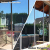Indoor and outdoor perspectives of a one way mirror window film for daytime privacy and UV protection