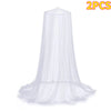 Two sheer white dome mosquito nets for bed and home protection