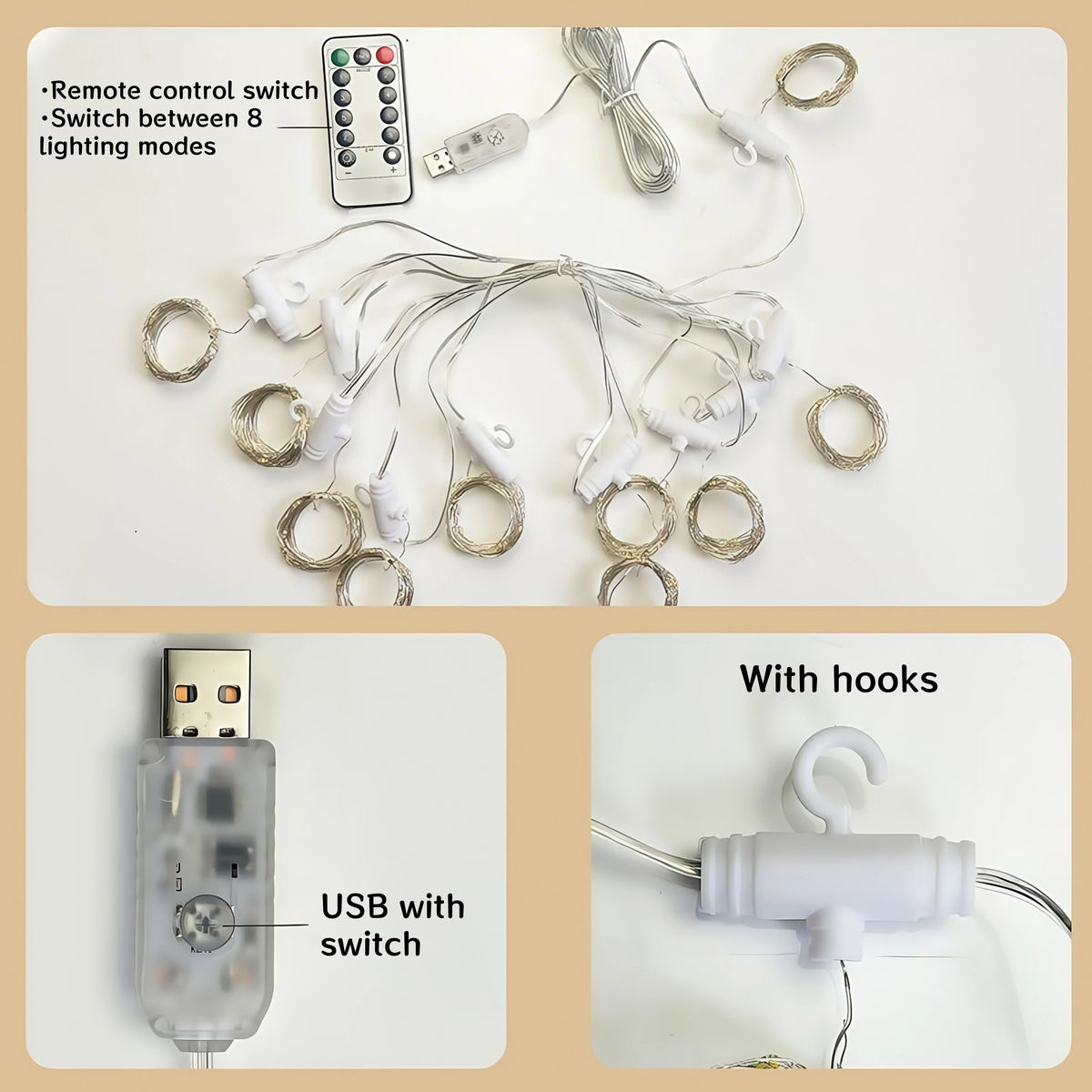 Various electronic components and wiring related to a remote control switch and USB device with a switch.