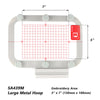 SA439M Large Metal Hoop, a rectangular embroidery hoop with a grid pattern and mounting holes.