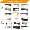A collection of various suitable benches and bench covers in different colors and materials.