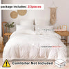 White bohemian grid tufted duvet cover set with pillows and a duvet cover displayed on a bed.