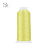 A roll of bright lime green polyester embroidery thread with a white core.