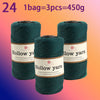 Three spools of Hollow yarn, each containing 24 skeins, totaling 450g for knitting and crochet.