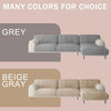 Two luxury velvet sofa seat covers shown in grey and beige gray tones.