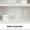 White silicone non-slip drawer liner protecting cabinets, drawers, and shelves.