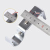 A silver adjustable iron curtain rod rack with a measuring scale showing 2.5mm and 20mm dimensions.