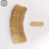 A stack of 50 PU leather embossed tags in a tan color for handmade crafting.