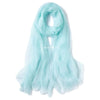 Light blue sheer scarf draped around a neck