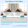 Two options for a pillow, High Side and Low Side, shown supporting the cervical spine.