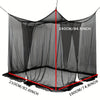 Black floor-to-ceiling mosquito net curtain shown with dimensions 240cm/94.5inch and a width of 190cm/74.8inch.