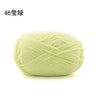 A ball of light green 46-ply chenille yarn for knitting and crochet