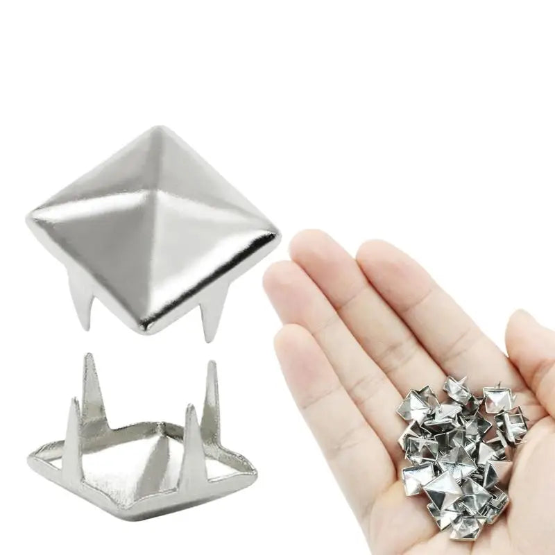 Square Pyramid Metal Studs for DIY Leathercraft and Punk Fashion
