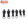 Six black universal zipper repair kits for clothing and bags