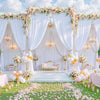 Burgundy Velvet-Look Polyester Backdrop Curtain