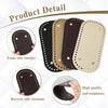 A set of black and beige reusable PU leather bag bottom pads shown from the front and reverse sides.