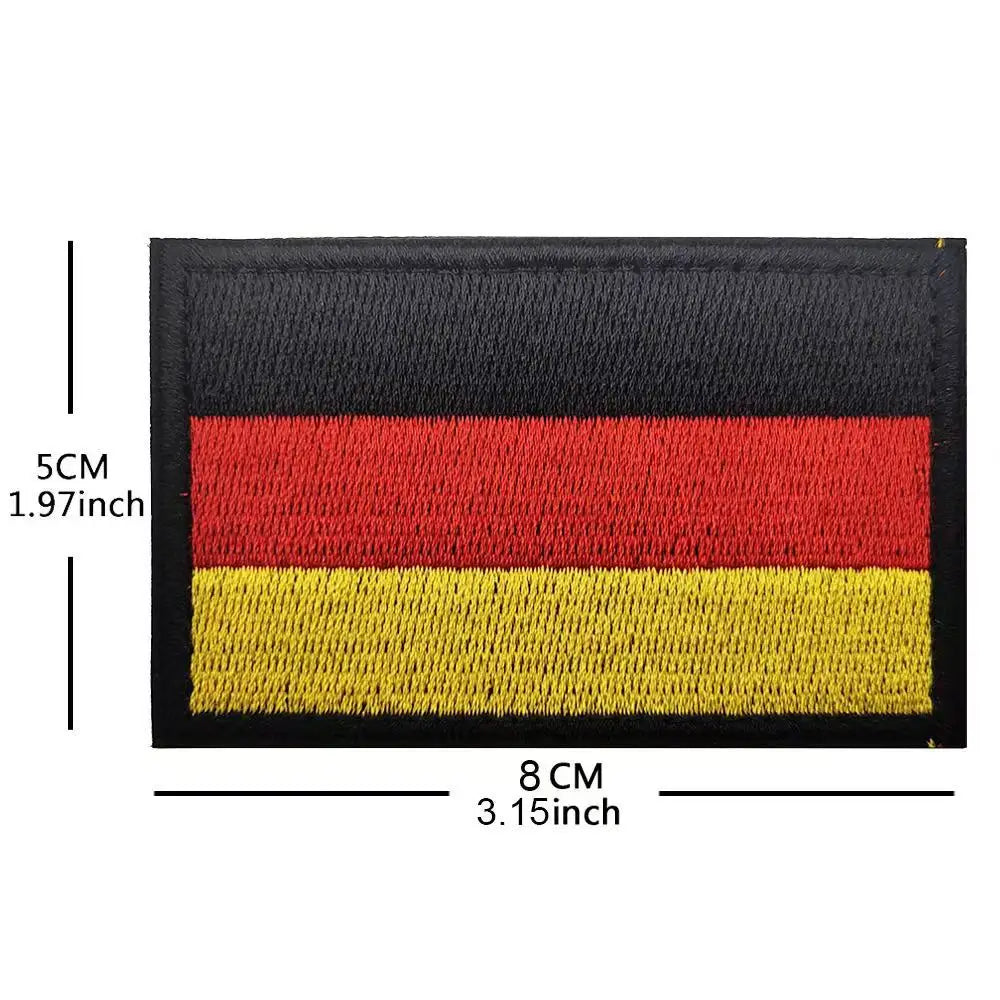 Black and yellow embroidered flag patch featuring the German national colors.