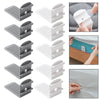 Various angles show invisible bed sheet clips used for anti-slip fixing on fabric.