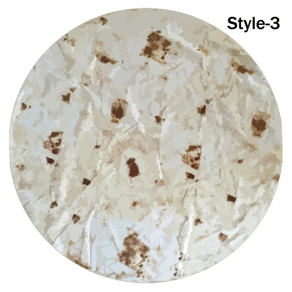A circular fabric pattern with mottled beige and brown tones labeled Style-3.