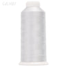 A spool of white high tenacity machine embroidery thread labeled Col.1687