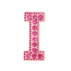 Pink rhinestone letter I patch for DIY craft project