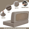 Gray stretch jacquard seat covers for vehicle upholstery showing texture and fit details