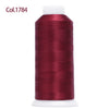 A spool of deep burgundy embroidery thread labeled Col.1784 with a white core.