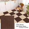 Brown square carpet tiles featuring a checkerboard pattern used for home decor