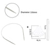 Stainless steel circular knitting needles set showing a needle diameter of 3.6mm and various sizes.