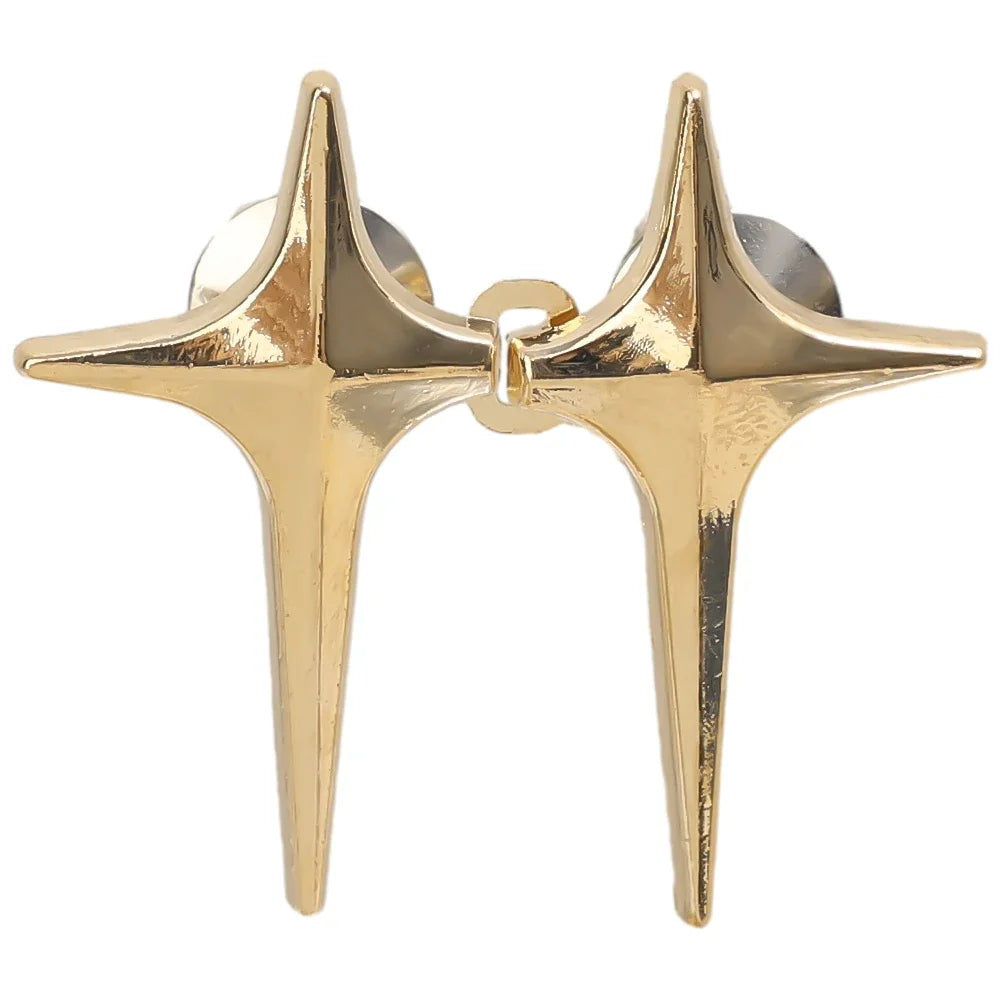 Gold star-shaped jean buttons used for clothing