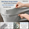 Hands are installing bed sheet straps holder clips onto a mattress cover for one-time installation.