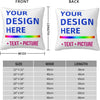 Two white throw pillow covers displayed from the front and back, showing various sizes and dimensions.