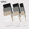 Twelve adjustable bra extenders in various shades of gray and black are shown for enhanced support.