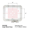 SA432M Large Metal Hoop, a 4x4 inch embroidery hoop with mounting hardware.