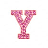 Pink rhinestone letter Y patch for DIY craft project